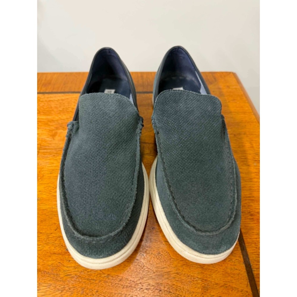 Steve Madden Mens P-Cosimo Navy Blue Perforated Suede Slip On Loafers Size‎ 10